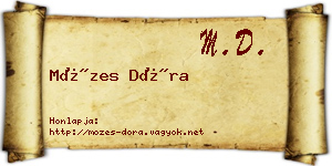 Mózes Dóra névjegykártya